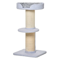 Cat Tree Kitty Tower with Sisal Mat Scratching Post, Cat Bed, Cushion, Perch, 18" x 18" x 36", Brown