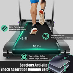 3HP Folding Electric Treadmill Running Machine-Purple