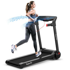 3HP Folding Electric Treadmill Running Machine-Red