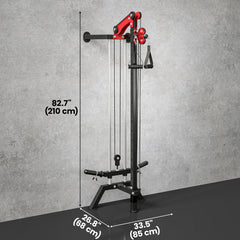Wall Mount Cable Station, 16 Positions Adjustable Pulley Machine, Cable Crossover Machine with Handle Bar