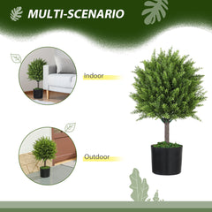 Decorative Artificial Plants, Cedar Topiary Trees in Pots, Fake Plants for Home Indoor outdoor Decor, Green