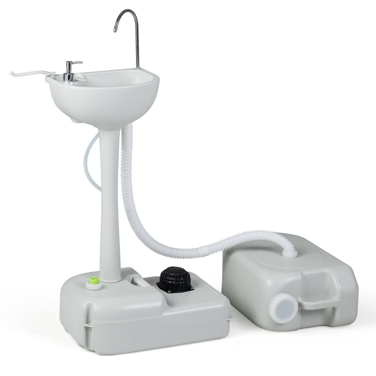 4.5 Gal Wash Basin Stand with 6.34 Gal Recovery Tank and Rolling Wheels