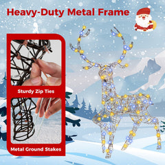 4.6 Feet Pre-Lit Christmas Reindeer with 170 Cold and Warm LED Lights