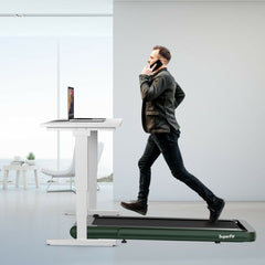 4.75HP 2 In 1 Folding Treadmill with Remote APP Control-Green