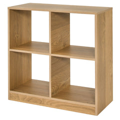 4-Cube Kids Bookcase with Open Shelves-Natural