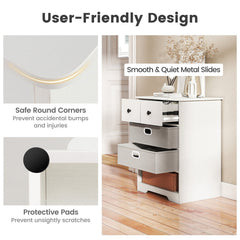 4-Drawer Dresser Modern Chest Storage Organizer with Open Shelves-White
