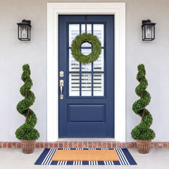 4 Foot Artificial Spiral Boxwood Topiary Tree with Cement Filled Planter