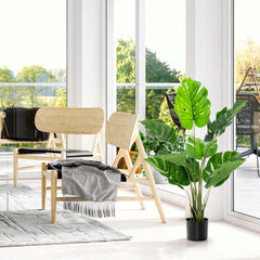 4 Foot Artificial Monstera Deliciosa Tree, 10 PEVA Leaves in a Cement Weighted Pot