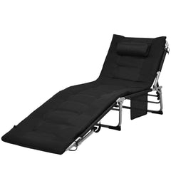 Four Fold Padded Folding Lounge Chair with Removable Mattress and Neck Pillow