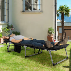 Four Fold Padded Folding Lounge Chair with Removable Mattress and Neck Pillow