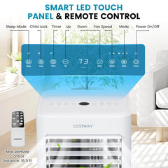 4-in-1 8000 BTU Portable Air Conditioner with Cool, Fan, Dehumidifier and Sleep Mode, White