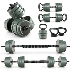 Adjustable Weight Dumbbell Set with Connector-Black & Gray