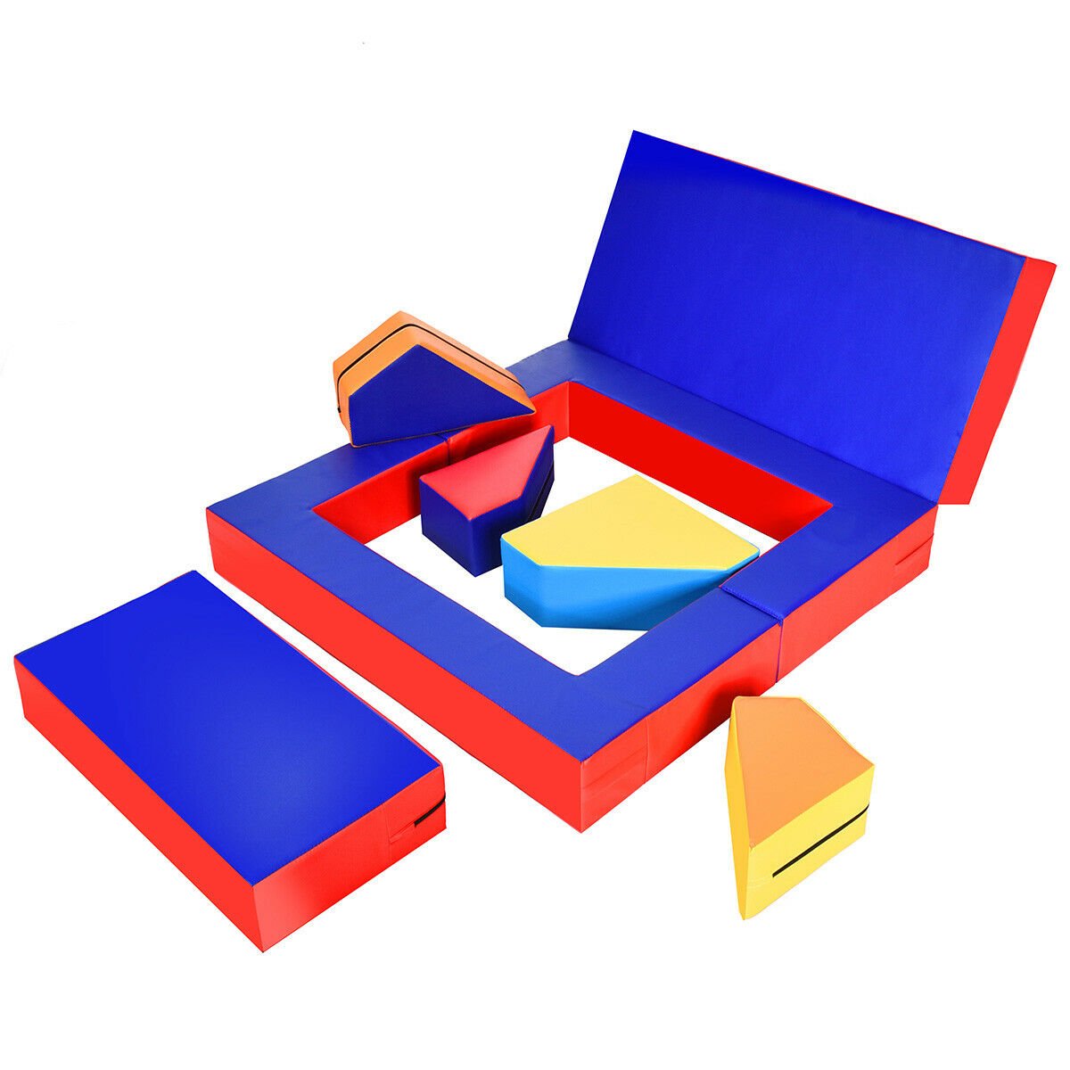 4 in 1 Crawl and Climb Foam Play Set, 6 Shaped Blocks for Toddlers