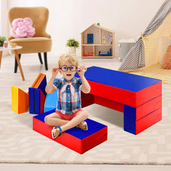 4 in 1 Crawl and Climb Foam Play Set, 6 Shaped Blocks for Toddlers