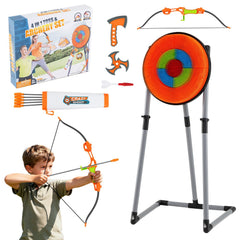 4 in 1 Throwing Target Set Kids Throwing Game with Bristle Target and 3 Throwing axes