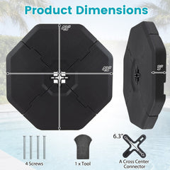 4 Pieces Patio Cantilever Offset Umbrella Weights Base Plate Set