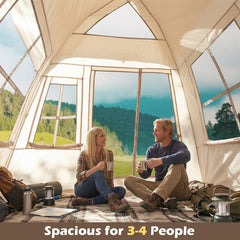 4 Person Camping Tent Portable Automatic Easy Setup with Rainfly and 2 Doors