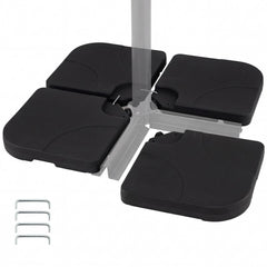 4-Piece Cantilever Offset Base 164 LBS Heavy-Duty Square with U-Locking Pins-Black