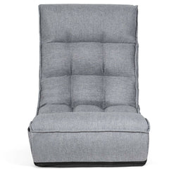 4-Position Adjustable Floor Chair Folding Lazy Sofa-Gray