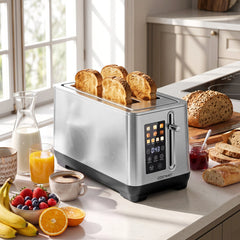 4 Slice Toaster with 6 Browning Levels and 4 Bread Types-Silver