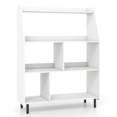 4-Tier Open Modern Bookcase with 2 Anti-Tipping Kits-White