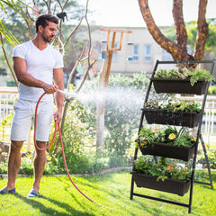 4 Tier Vertical Raised Garden Bed, 63 Inch Elevated Planter with 4 Containers and Drain Holes