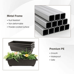 4 Tier Vertical Raised Garden Bed, 63 Inch Elevated Planter with 4 Containers and Drain Holes