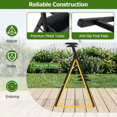 4 Tier Vertical Raised Garden Bed in Black, 49 Inch Planter with 4 Stackable Containers
