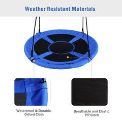 40 Inch Flying Saucer Tree Swing Indoor Outdoor Play Set-Blue