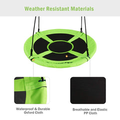 40 Inch Flying Saucer Tree Swing Indoor Outdoor Play Set-Green