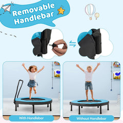 40 Inch Trampoline for Kids Indoor Outdoor Fitness Trampoline-Blue