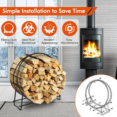 40-inch Tubular Steel Firewood Storage Rack