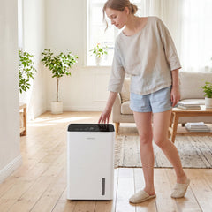 80 Pint Compressor Dehumidifier for 4000 Sq Ft, 1 Gallon Tank, Inside Drying, 42 dB, Child Lock, White
