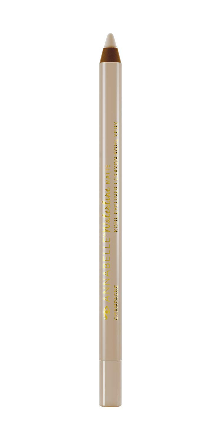 Annabelle Waterline Luminous Kohl Eyeliner Pencil, Champagne, Intense Colours, Matte Finish, Easy-To-Apply, Long-Lasting 12h, Waterproof, Transferproof, Cruelty-Free, 1.2 g