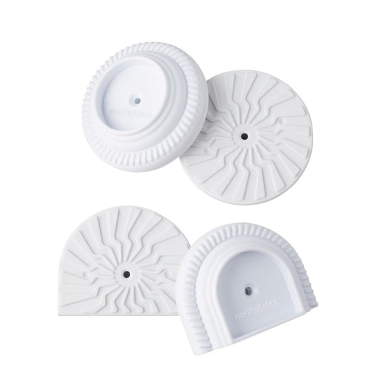 Toddleroo by North States - Safety Gate Wall Guards: Pressure Mounted Baby Gate Wall Protector - Pack of 4 - White