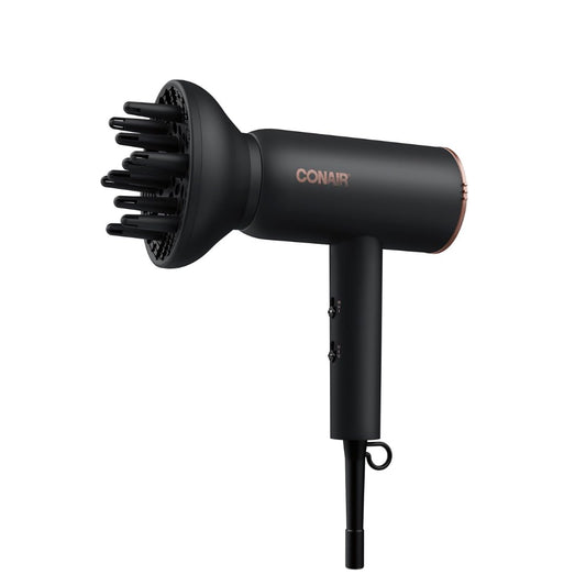 Conair 1875 Watt HTDC Titanium Pro 330C Hair Dryer, Ceramic Titanium Technology, Includes Concentrator and Diffuser,Tourmaline technology, Black