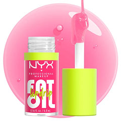 NYX Professional Makeup Lip Gloss, High Shine, Non-Sticky FInish, 12 Hours Hydrating, Fat Applicator, With Squalane, Raspberry and Cloudberry Oils, Fat Oil Lip Drip, Shade: MISSED CALL (Pink)