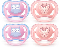 Philips Avent Ultra Air Pacifier 0-6m, owl/deer, 4 pack, SCF085/08