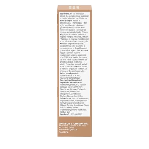 Neutrogena Purescreen+ Mineral UV Tint Face Liquid Sunscreen, Medium Skin Tone, SPF 30, Vitamin E, UV Protection, 32-mL