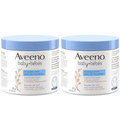 Aveeno Baby Eczema Care Nighttime Balm - Bedtime Body Lotion for itching due to eczema Colloidal Oatmeal + ceramide - Fragrance Free, Pack of 2 (622g Total)
