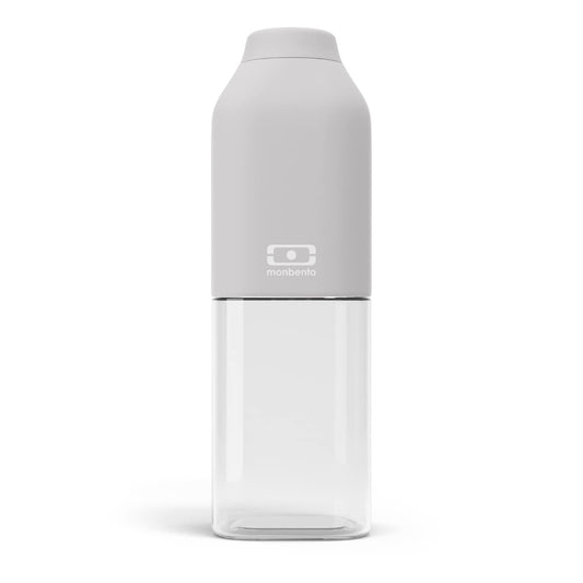 MONBENTO - Water Bottle MB Positive M Coton 17 Oz - Leakproof Water Bottle Perfect for Work, Travel, Sport, or to Slip into a Handbag - BPA Free - Food Grade Safe - Grey