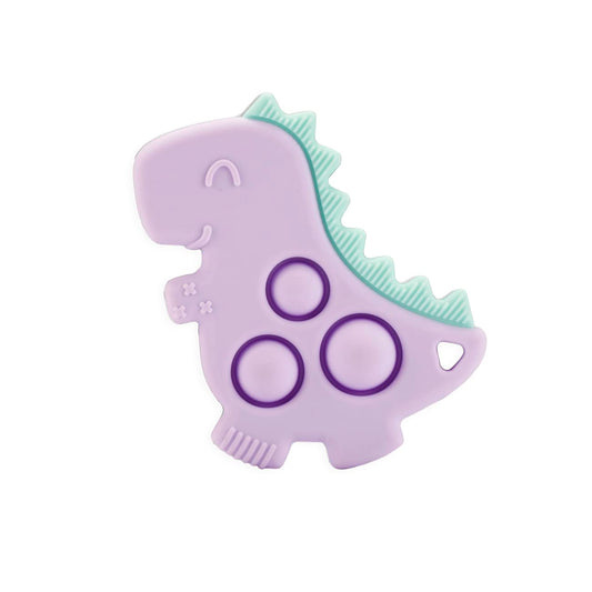 Itzy Ritzy Sensory Popper Toy for Babies - Itzy Pop Toy Features Raised Textures to Soothe Sore Gums, Relieve Stress & Improve Motor Skills - Baby & Toddler Fidget Toy for 3 Mo. & Up (Lilac Dinosaur)