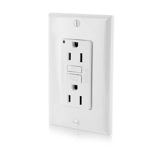 Leviton GFCI Receptacle, 15 Amp Non Tamper-Resistant with LED Indicator Light, Self Test, GFNT1-00W, White
