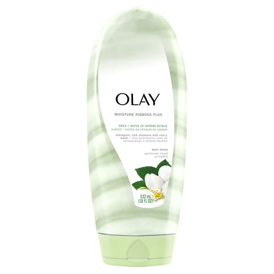 Olay Moisture Ribbons Body Wash with Shea and Notes of Jasmine Petals, 532 mL