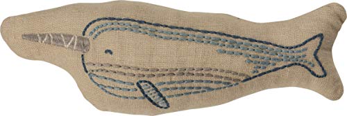 Primitives by Kathy Softie Throw Pillow, 7.5 x 2.25-Inches, Narwhal