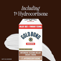 Gold Bond Medicated Intensive Eczema Relief 1% Hydrocortisone Cream, 56g Tube, Medicated Eczema Treatment With 5 Moisturizers to Relieve Itch, Rashes, Redness, Roughness, Irritation and Inflammation