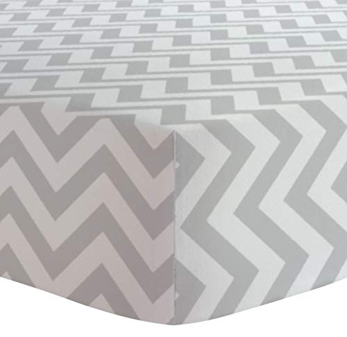 Kushies Baby Fitted Crib Sheet, Grey Chevron