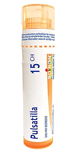 Boiron Pulsatilla 15ch,Homeopathic medicine. Each tube contains 4 g (approximately 80 pellets)
