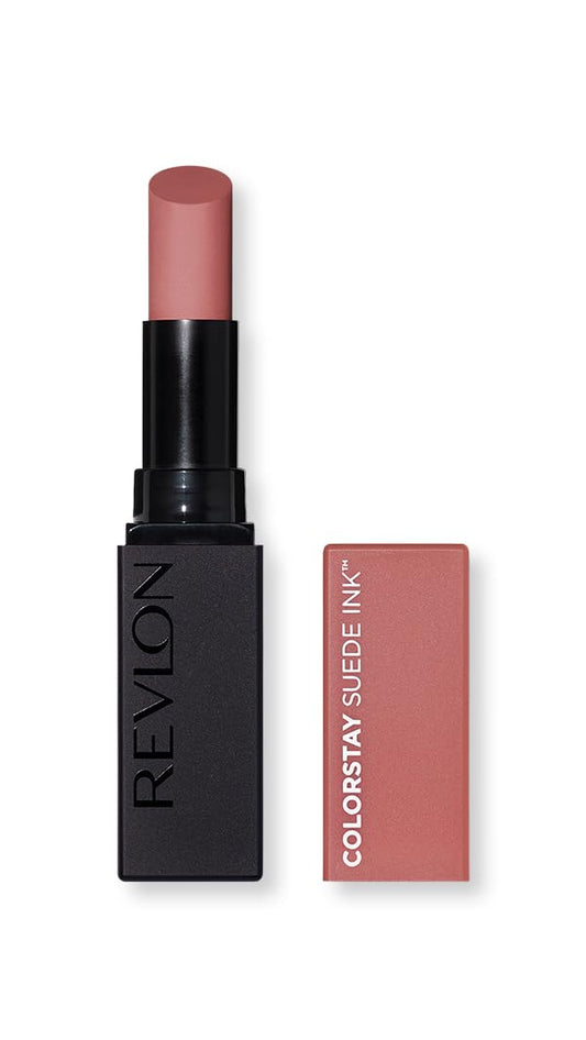 REVLON Lipstick, ColorStay Suede Ink, Built-in Primer, Infused with Vitamin E, Waterproof, Smudgeproof, Matte Color, 001 Gut Instinct (Pack of 1)