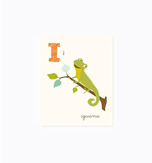 Sea Urchin Studio ABC Wall Art for Kids, I/Iguana